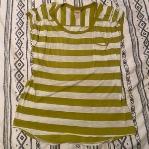 Mossimo brand top super cute green and white size L